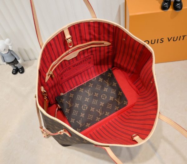 Replica Louis Vuitton Monogram Canvas Neverfull MM Tote In Red - Image 6