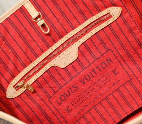 Replica Louis Vuitton Monogram Canvas Neverfull MM Tote In Red - Image 7