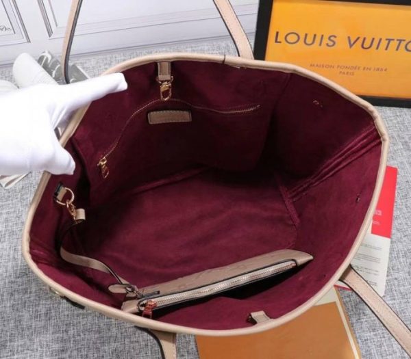 Replica Louis Vuitton Monogram Empreinte Neverfull MM Tote In Beige - Image 6