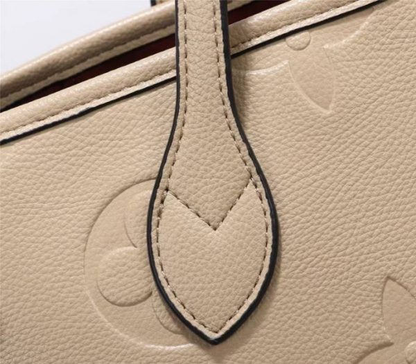 Replica Louis Vuitton Monogram Empreinte Neverfull MM Tote In Beige - Image 8