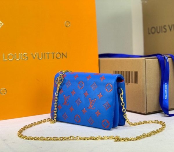 Replica Louis Vuitton Coussin Pochette In Blue And Red - Image 2