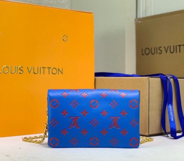 Replica Louis Vuitton Coussin Pochette In Blue And Red - Image 4