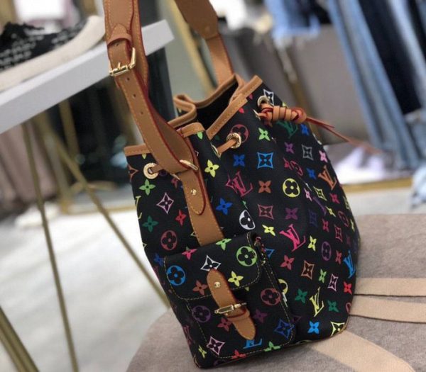 Replica Louis Vuitton Black Murakami Petit Noe Bag - Image 2