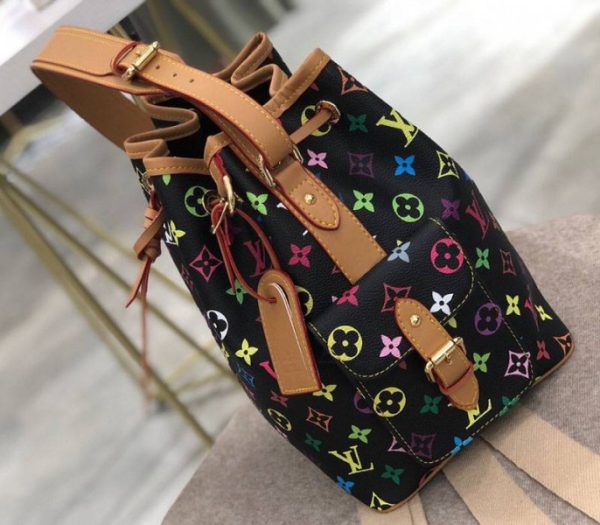 Replica Louis Vuitton Black Murakami Petit Noe Bag - Image 3