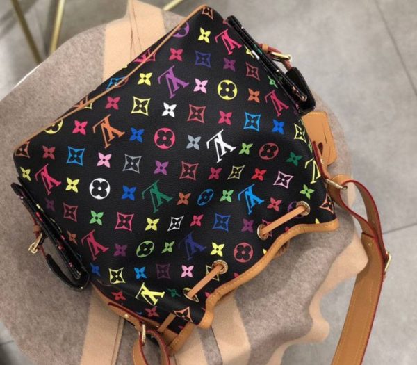 Replica Louis Vuitton Black Murakami Petit Noe Bag - Image 4