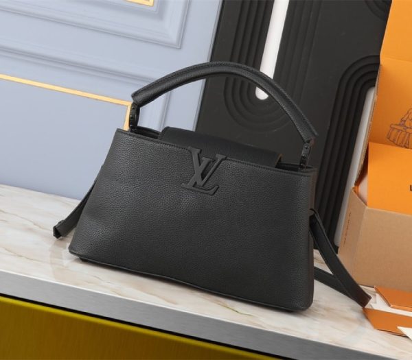 Replica Louis Vuitton Capucines East-West MM Handbag In All Black