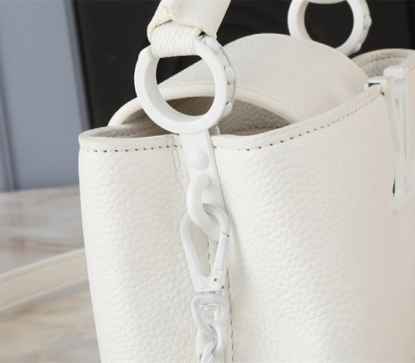 Replica Louis Vuitton Capucines East-West Mini Handbag In Optic White - Image 7