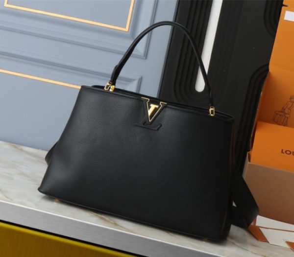 Replica Louis Vuitton Capucines GM Souple Handbag In Black