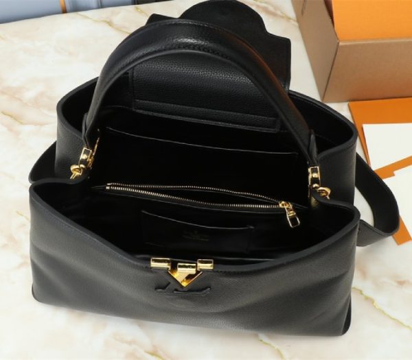 Replica Louis Vuitton Capucines GM Souple Handbag In Black - Image 5