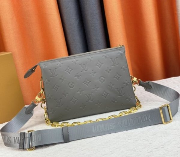 Replica Louis Vuitton Coussin PM Bag In Gray With Jacquard Strap