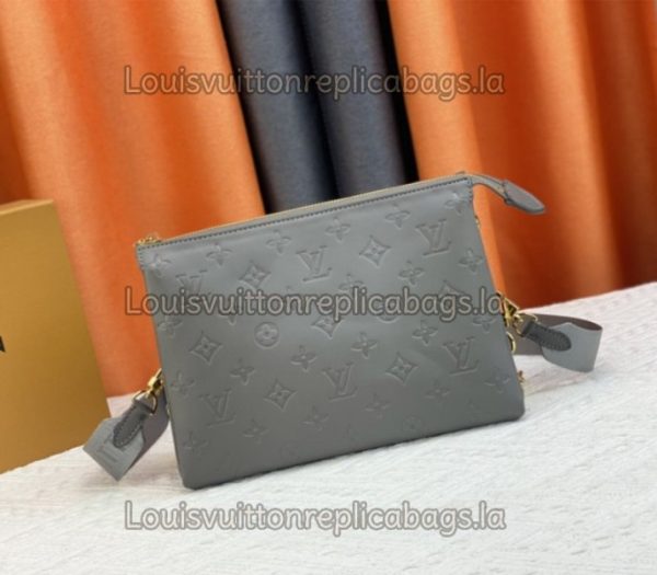 Replica Louis Vuitton Coussin PM Bag In Gray With Jacquard Strap - Image 2