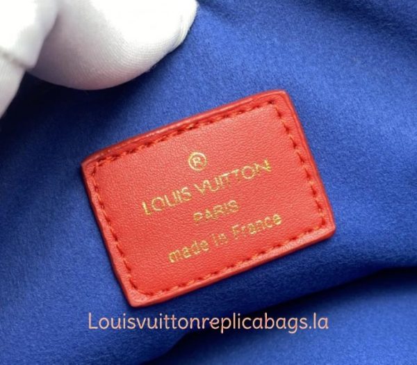 Replica Louis Vuitton Coussin PM Bag In Neon Red With Jacquard Strap - Image 7