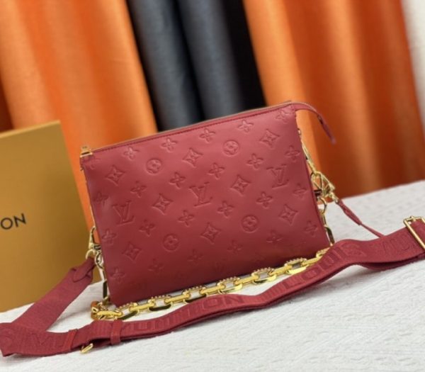 Replica Louis Vuitton Coussin PM Bag In Red With Jacquard Strap