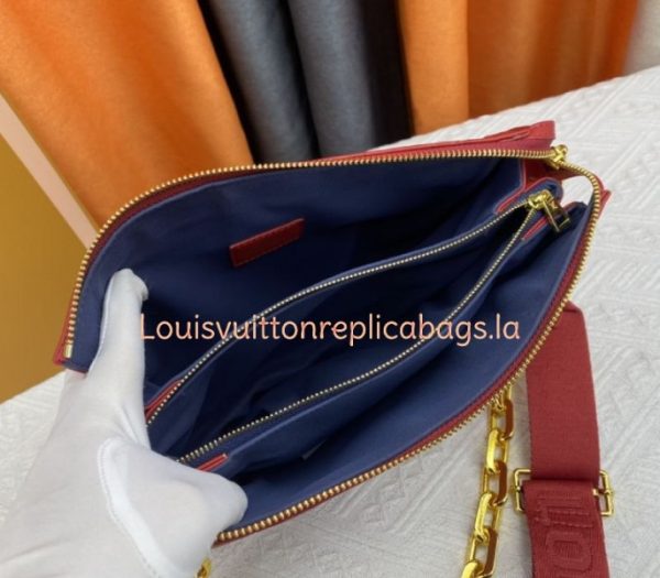 Replica Louis Vuitton Coussin PM Bag In Red With Jacquard Strap - Image 6