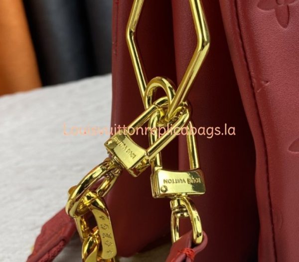 Replica Louis Vuitton Coussin PM Bag In Red With Jacquard Strap - Image 8