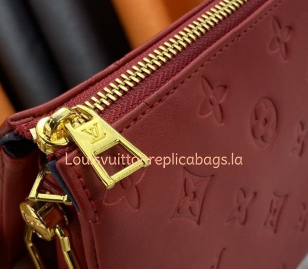 Replica Louis Vuitton Coussin PM Bag In Red With Jacquard Strap - Image 9