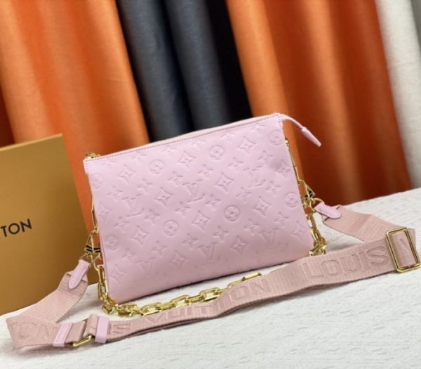 Replica Louis Vuitton Coussin PM Bag In Light Pink With Jacquard Strap