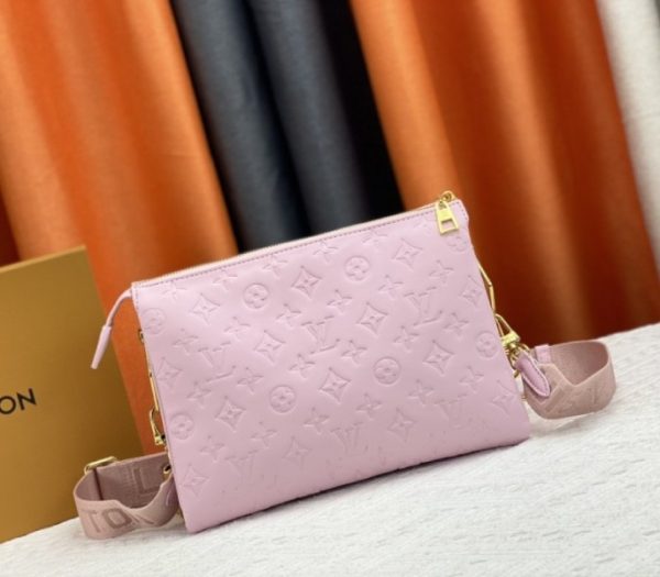 Replica Louis Vuitton Coussin PM Bag In Light Pink With Jacquard Strap - Image 3