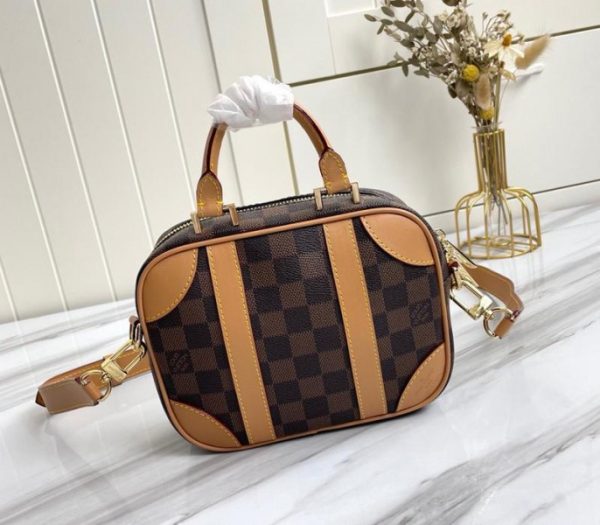 Replica Louis Vuitton Damier Ebene Canvas Valisette Souple BB Handbag In Natural - Image 3