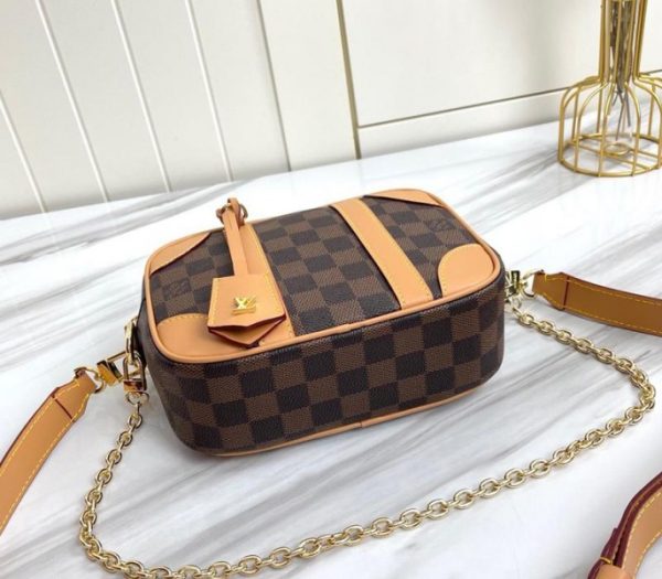 Replica Louis Vuitton Damier Ebene Canvas Valisette Souple BB Handbag In Natural - Image 4