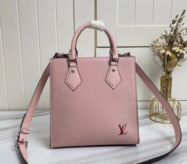 Replica Louis Vuitton Epi Leather Sac Plat BB Carryall Handbag In Rose Ballerine Pink