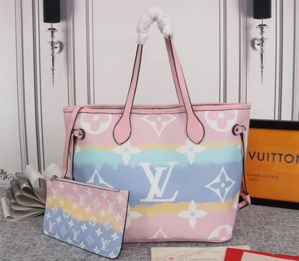 Replica Louis Vuitton Seasonal Escale Neverfull MM Tote In Pastel Pink