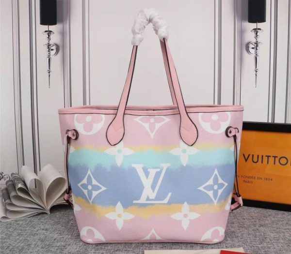 Replica Louis Vuitton Seasonal Escale Neverfull MM Tote In Pastel Pink - Image 2