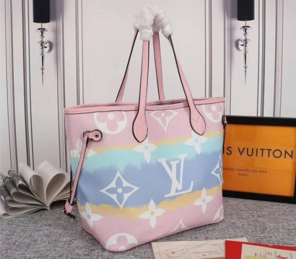 Replica Louis Vuitton Seasonal Escale Neverfull MM Tote In Pastel Pink - Image 3