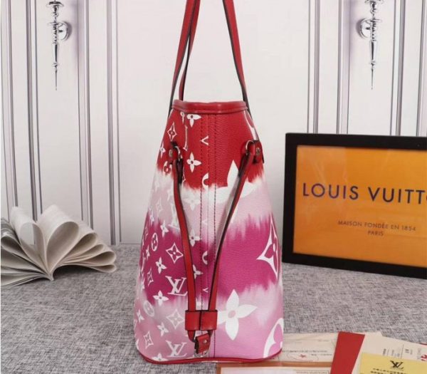 Replica Louis Vuitton Seasonal Escale Neverfull MM Tote In Rouge Red - Image 5