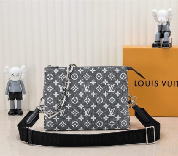 Replica Louis Vuitton Jacquard Denim Coussin PM Bag In Black