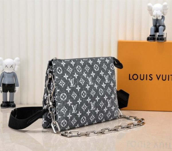 Replica Louis Vuitton Jacquard Denim Coussin PM Bag In Black - Image 3