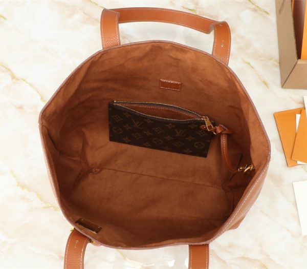 Replica Louis Vuitton Low Key Cabas MM Bag In Cognac Brown - Image 5