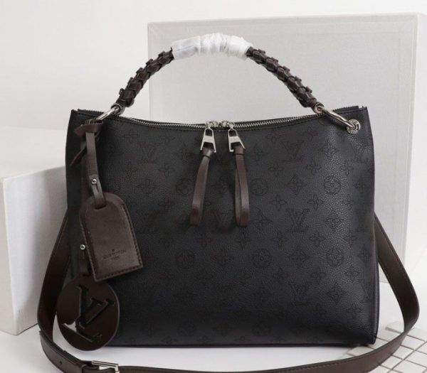 Replica Louis Vuitton Mahina Beaubourg MM Hobo In Black