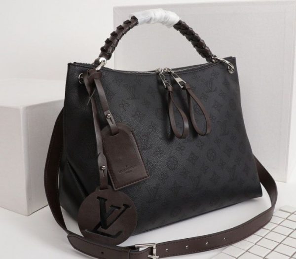 Replica Louis Vuitton Mahina Beaubourg MM Hobo In Black - Image 2