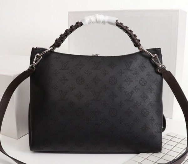 Replica Louis Vuitton Mahina Beaubourg MM Hobo In Black - Image 3