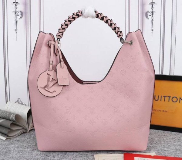 Replica Louis Vuitton Mahina Carmel Hobo In Pink