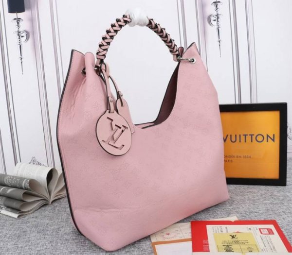 Replica Louis Vuitton Mahina Carmel Hobo In Pink - Image 2