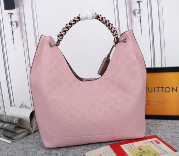 Replica Louis Vuitton Mahina Carmel Hobo In Pink - Image 3