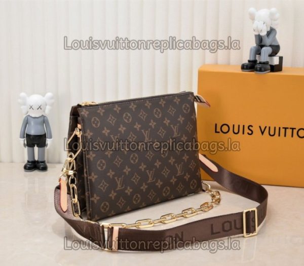 Replica Louis Vuitton Monogram Canvas Coussin MM Bag With Jacquard Strap - Image 3