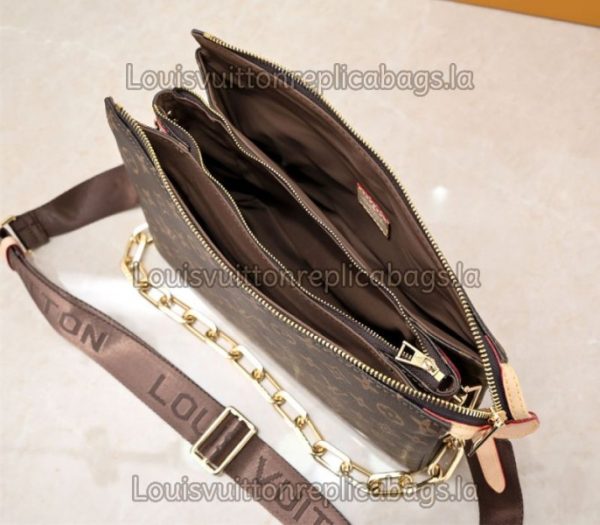 Replica Louis Vuitton Monogram Canvas Coussin MM Bag With Jacquard Strap - Image 5