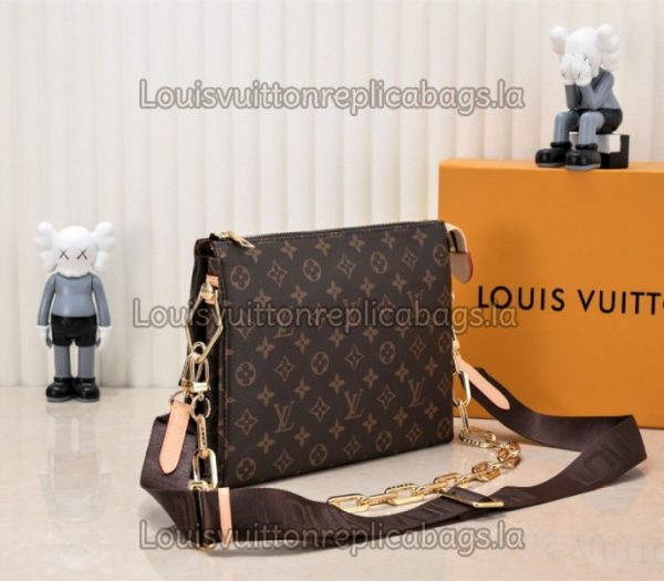 Replica Louis Vuitton Monogram Canvas Coussin PM Bag With Jacquard Strap - Image 2