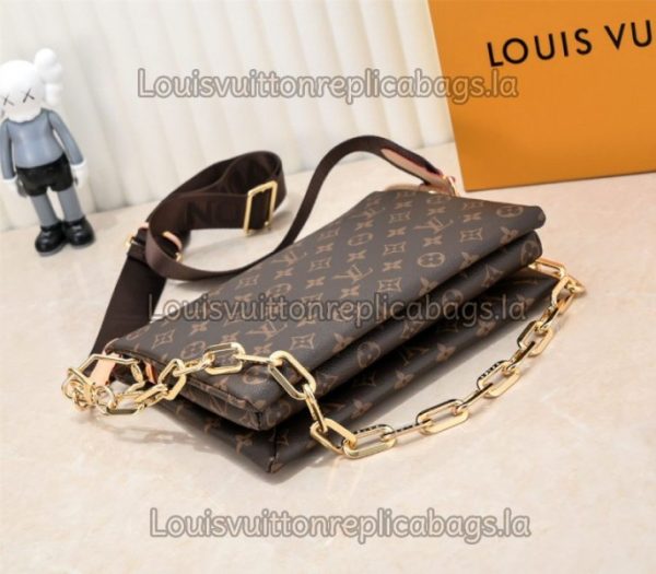 Replica Louis Vuitton Monogram Canvas Coussin PM Bag With Jacquard Strap - Image 3