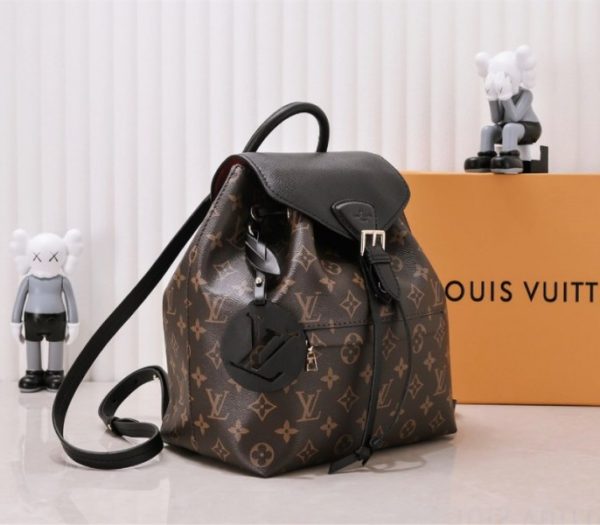 Replica Louis Vuitton Monogram Canvas Montsouris PM Backpack In Black - Image 2