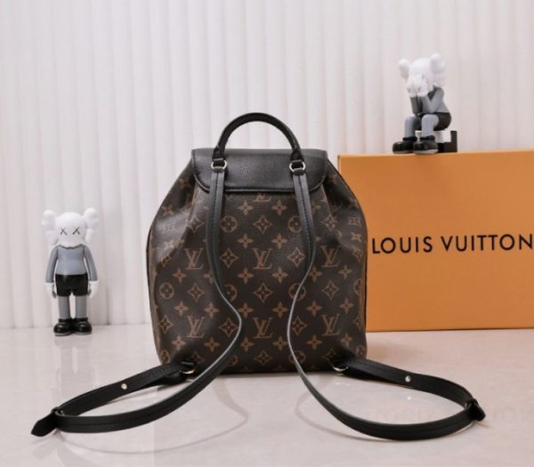 Replica Louis Vuitton Monogram Canvas Montsouris PM Backpack In Black - Image 3