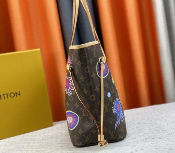 Replica Louis Vuitton X YK Monogram Canvas Neverfull MM Tote With Faces Print - Image 6