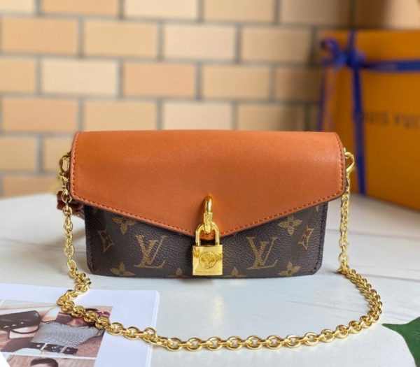 Replica Louis Vuitton Monogram Canvas Padlock On Strap Bag In Caramel