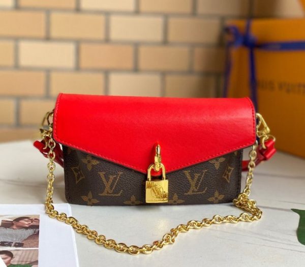 Replica Louis Vuitton Monogram Canvas Padlock On Strap Bag In Red