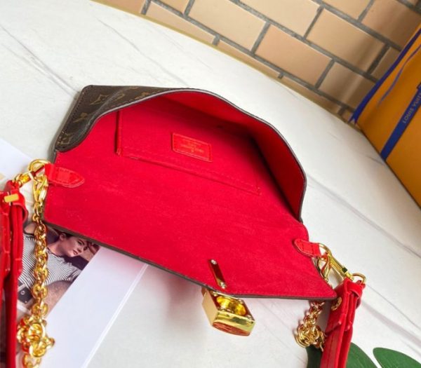 Replica Louis Vuitton Monogram Canvas Padlock On Strap Bag In Red - Image 5