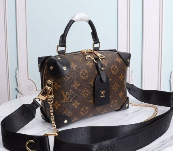 Replica Louis Vuitton Monogram Canvas Petite Malle Souple Handbag In Black - Image 2