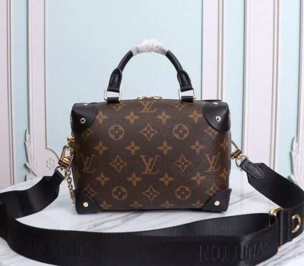 Replica Louis Vuitton Monogram Canvas Petite Malle Souple Handbag In Black - Image 3